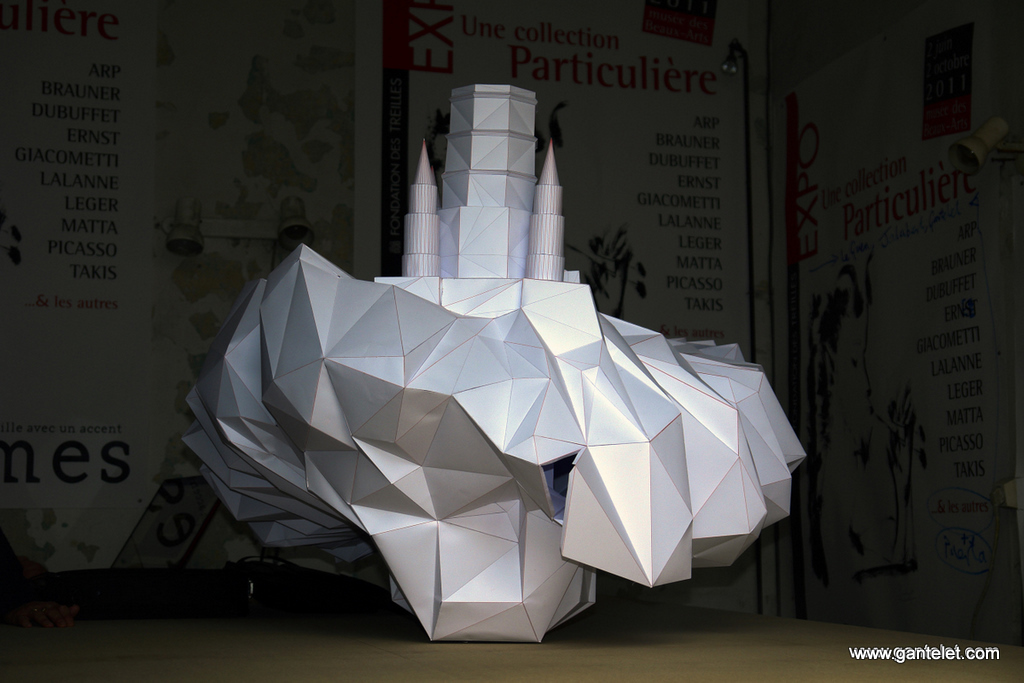 Sculpture Foldedoriginal watercolor by artist stéphane gantelet whith the title of artwork is Paper cathedral