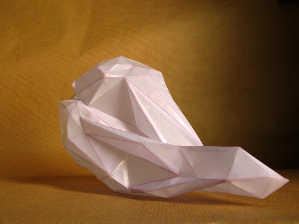 I folded a lot of papers when I stopped being a bronze sculptor. A need to lighten up, no doubt. However, I sometimes convert paper into bronze. In this case, I use wax/lost paper instead of the traditional lost wax. I use thin paper because it deforms and inflections linked to the tensions of folding appear and leave a trace. These stigmata of the action of folding paper tell the story of the formation of volume in the manner of a tree’s bark, which cracks and deforms as it grows.