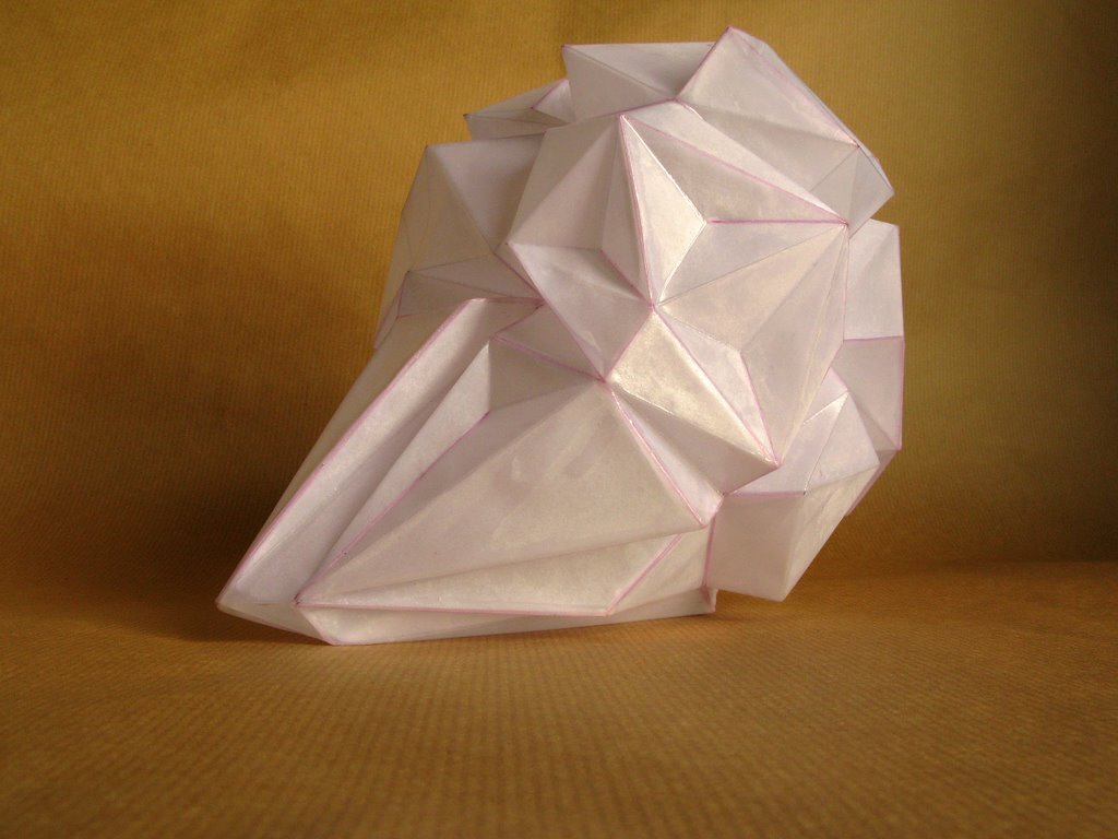 I folded a lot of papers when I stopped being a bronze sculptor. A need to lighten up, no doubt. However, I sometimes convert paper into bronze. In this case, I use wax/lost paper instead of the traditional lost wax. I use thin paper because it deforms and inflections linked to the tensions of folding appear and leave a trace. These stigmata of the action of folding paper tell the story of the formation of volume in the manner of a tree’s bark, which cracks and deforms as it grows.