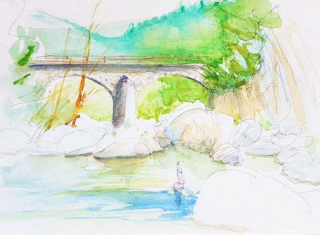 ..//IMG/jpg/aquarelles/aquarelle_194_Viallas_riviere_paysage_pont_vert_2022.jpg