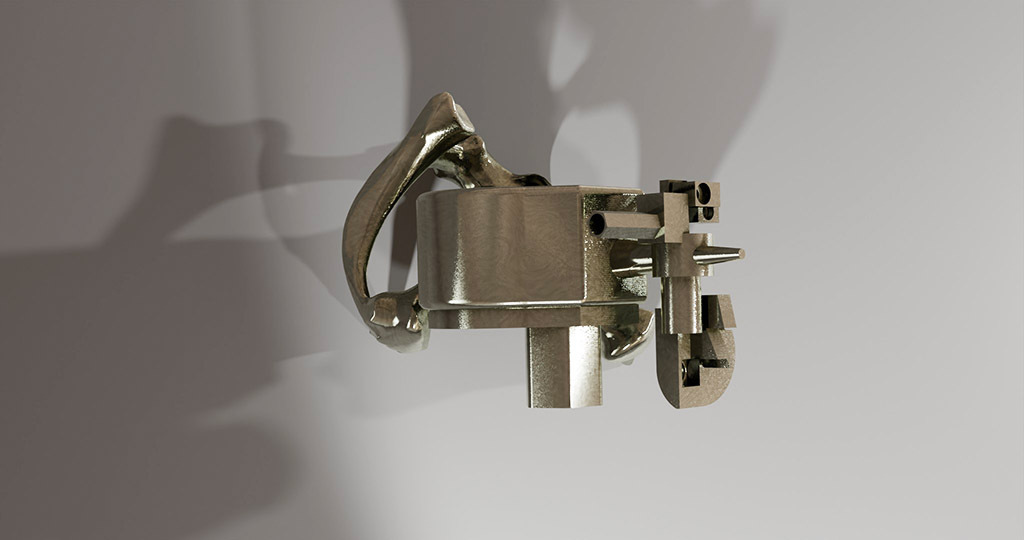I come from the bronze age, having been a foundryman for 15 years. Then I became interested in virtual space. That’s what I experienced. This passage from one to the other. Today, I would say from one from the other. With the MachineOs series, I sought to interrogate this new tool by bringing into dialogue the modeling concepts at work in my software. A bit like a blowtorch talking to a hammer. MachineOs are thus the result of a dialogue between polygonal modeling and NURBS. One is more geared to mechanical, angular shapes, the other to organic, supple forms.